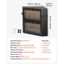 VEVOR Eck-Brotkasten 2 Ebenen Acrylfenster 35x35x42 cm Bambusholz Schwarz Ideal für Bagels, Muffins & Selbstgebackenes Brot, mit Magnetverschluss, Seitenhaken & Belüftungslöchern, Brotbox Küche