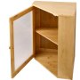 VEVOR Eck-Brotkasten 2 Ebenen Acrylfenster Brotbox 321x321x427mm Bambusholz Ideal für Bagels, Muffins & Selbstgebackenes Brot, Magnetverschluss & 3-Stufig Höhenverstellbarer Einlegeboden, Belüftet