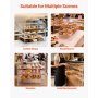VEVOR Gebäckvitrine 4-stöckig, Gewerbliche Bäckereivitrine aus Transparentem Acryl, Thekenvitrine mit Magnetischer Rücktür & Abnehmbarer Trennwand für Kekse Desserts Donuts, 570 x 455 x 405 mm