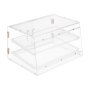 VEVOR Bakery Display Case, 2-Tier Commercial Countertop Pastry Display Case, Clear Acrylic Bread Box for Kitchen, Party Cake Cabinet with Magnetic Rear Door for Cookie Dessert Donut, 526x400x305 mm