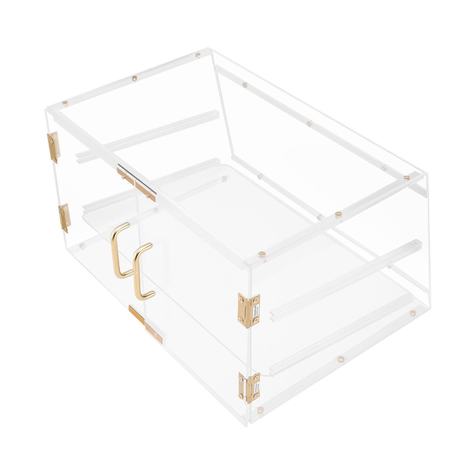 VEVOR Gebäckvitrine 2-stöckig, Gewerbliche Bäckereivitrine aus Transparentem Acryl, Thekenvitrine mit Magnetischer Rücktür & Abnehmbarer Trennwand für Kekse, Desserts und Donuts, 526 x 400 x 305 mm