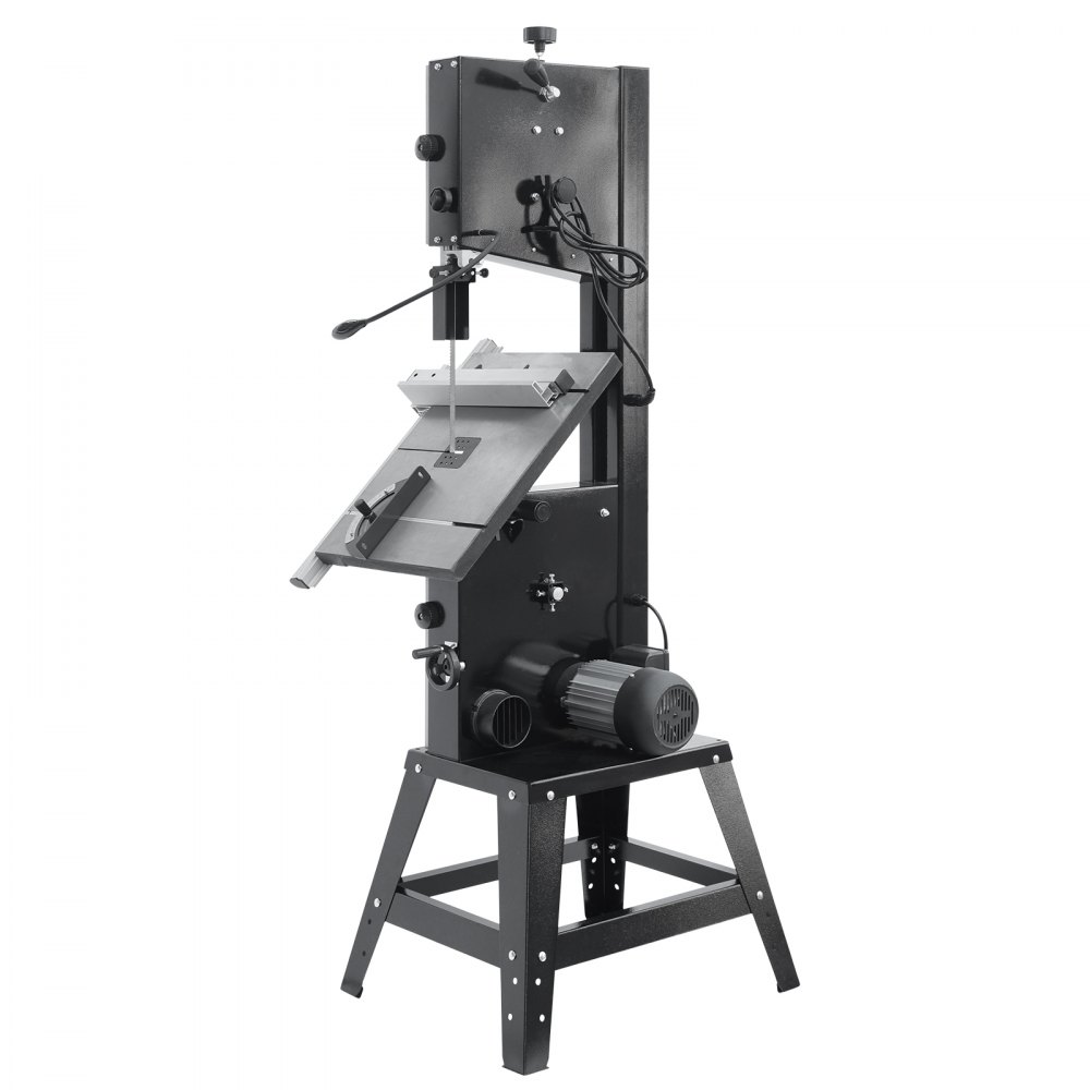 VEVOR Bandsäge, 340 mm, Tischsäge mit Ständer, 440–846 U/min stufenlos machbare Geschwindigkeit, 1100 W 1-1/2 PS, 220 V, für die Holzbearbeitung von Aluminium, Holz, Metall & Kupfer