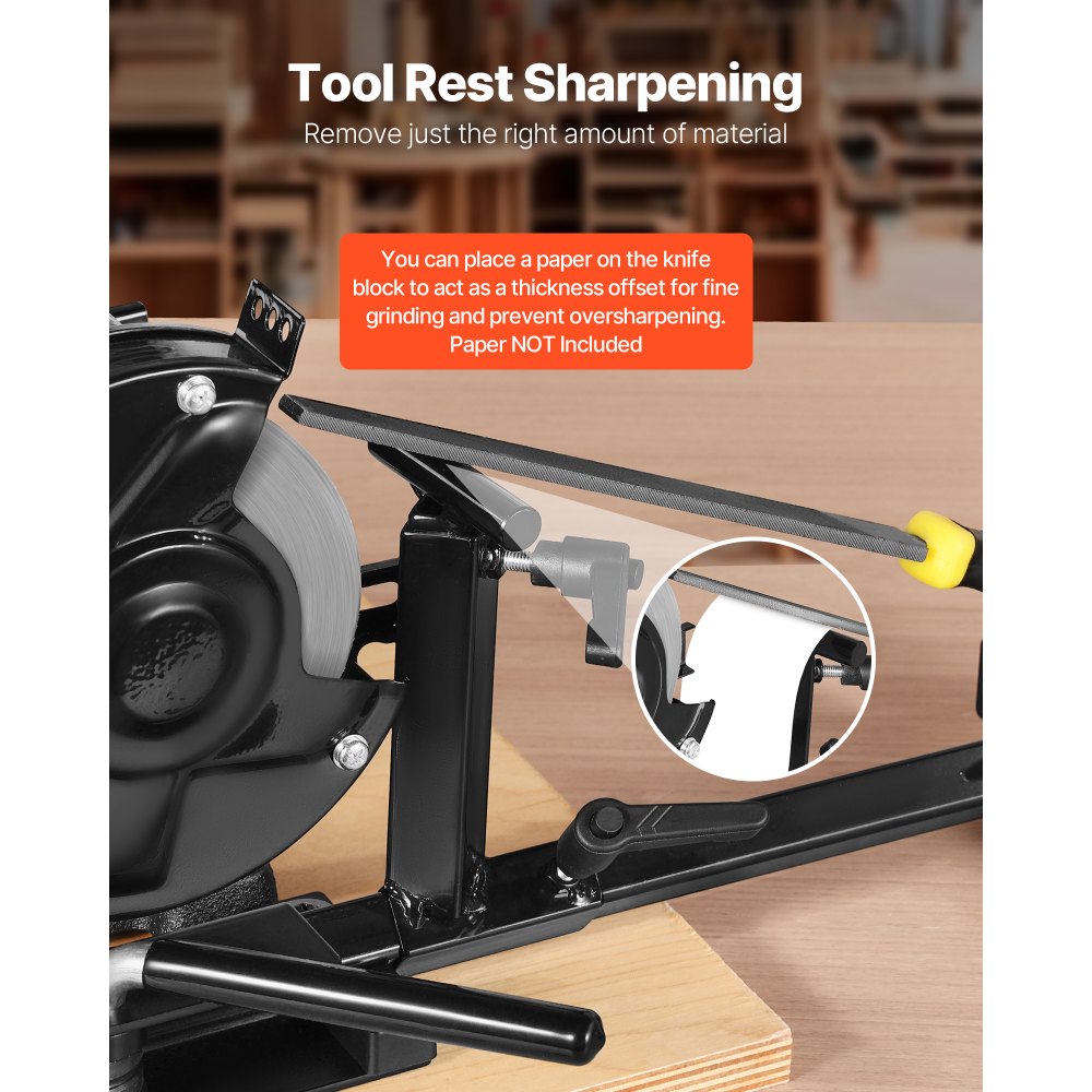 VEVOR Pro Grind Sharpening System, Multi-Grind Sharpening Jig for 152mm & 203mm Bench Grinder - with Platform Jig, Tool Rest Bar, Setup Block, Miter Slide, Micro Bevel Block, for Woodturning Tools