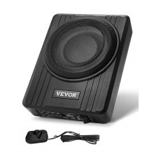 VEVOR Untersitz-Auto-Subwoofer 300W Schlankes Aktives Subwoofer-System 254mm