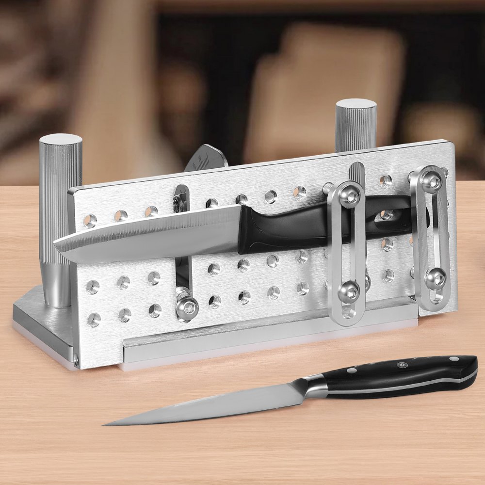 VEVOR Schärfvorrichtung für Bandschleifer, Aluminiumlegierung, verstellbar 85°-115°, mit 2 Griffen, Messerschärfgerät, kompatibel mit Bandschleifern, Doppelschleifern, Schärfern, Bandschleifern