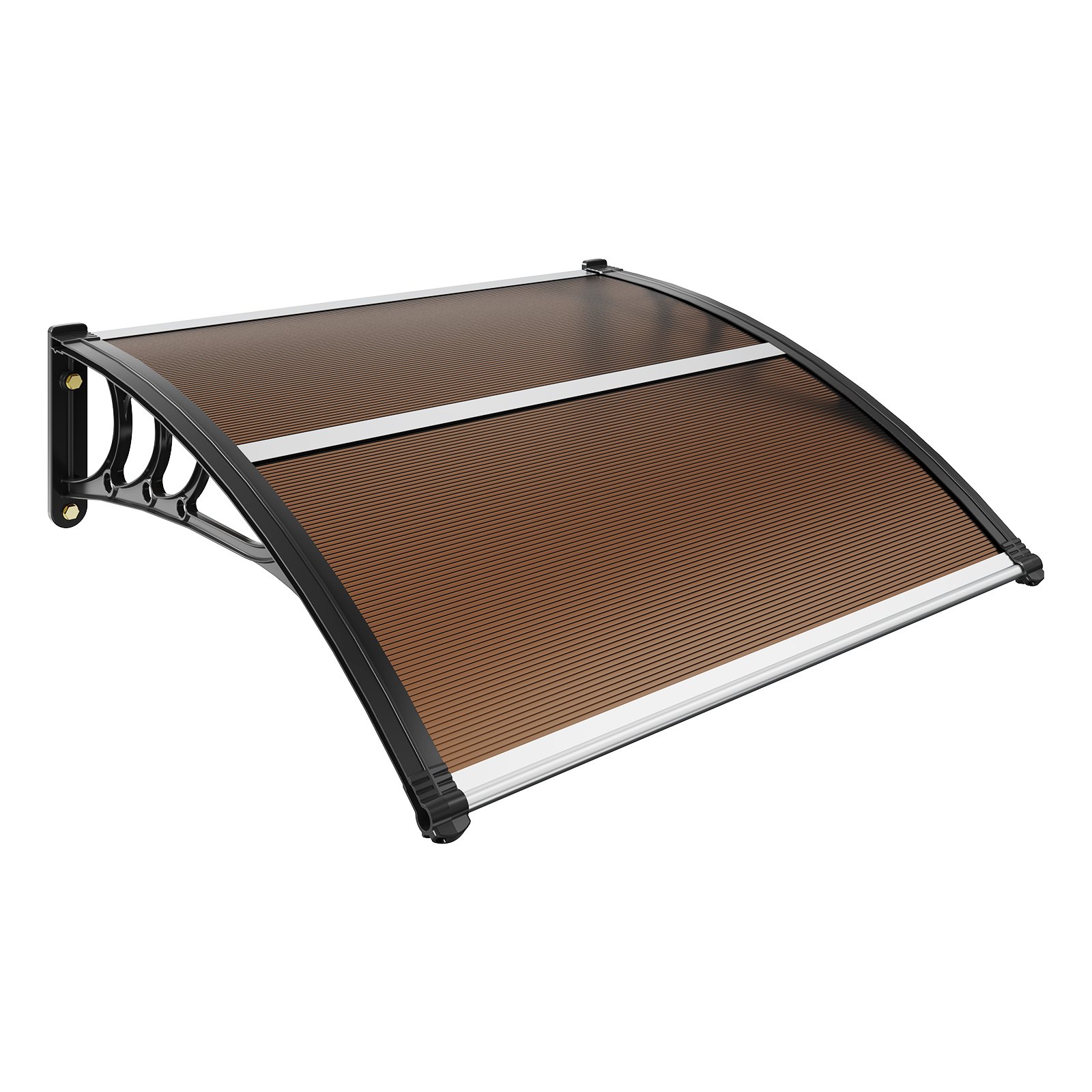 VEVOR Vordach Haustür 965 x 1017 mm Überdachung UF50+ PC-Sonnenschutzfolie Haustürvordach PC-Blatt + ABS-Halterung + Aluminium-Verbinder Pultvordach UV-beständig Haustürdach Pultbogenvordach