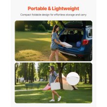 VEVOR Klapptisch Buffettisch tragbarer Allzwecktisch 60 x 40 cm, höhenverstellbarer Tisch (für 2-4 Personen) mit Tragegriff, Gartentisch Campingtisch für Partys Picknick Camping Grillen BBQ, Silber