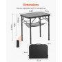 VEVOR Klapptisch Buffettisch tragbarer Allzwecktisch 60 x 40 cm, höhenverstellbarer Tisch (für 2-4 Personen) mit Tragegriff, Gartentisch Campingtisch für Partys Picknick Camping Grillen, Schwarz