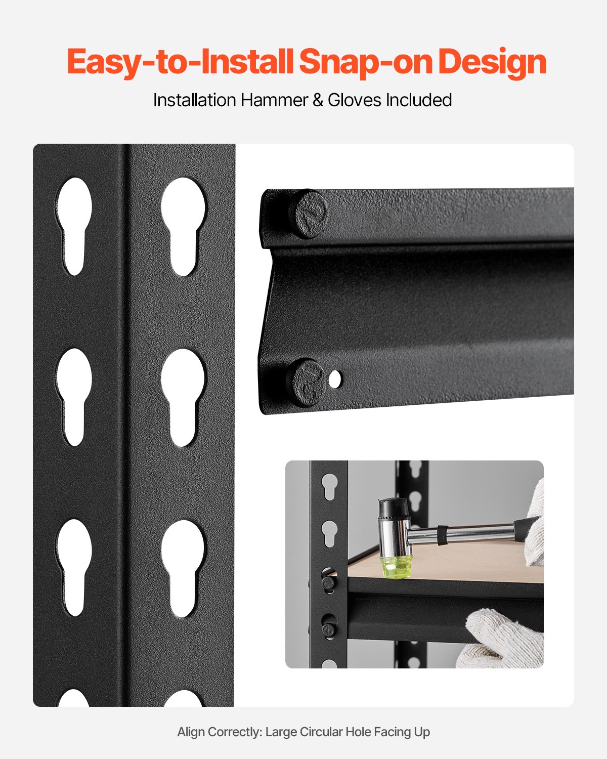 VEVOR Werkstattregal, 907 kg, 5-stufiges Garagen-Lagerregal, 406x813x1596 mm, Steckregal, Schwerlastregal, Metallregale für Garagenregale, Allzweckregal, ideal für Küche, Lager, Keller, schwarz