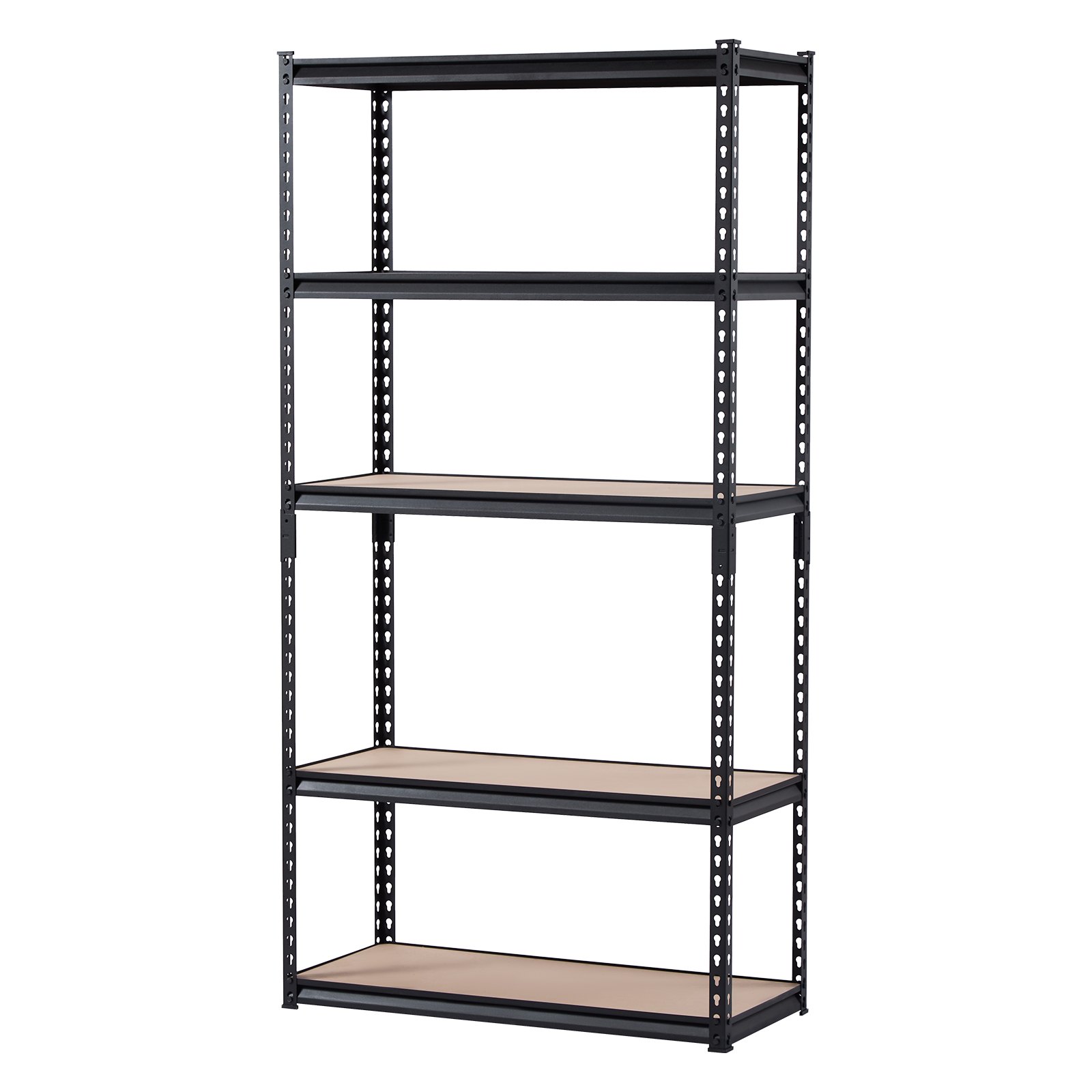 VEVOR Steckregal, 907 kg, 5-stufiges Garagen-Lagerregal, 406x914x1813 mm, Schwerlastregal, Werkstattregal, Metallregale für Garagenregale, Allzweckregal, ideal für Küche, Lager, Keller, schwarz