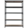 VEVOR Schwerlastregal 1228x619x1813mm, 1360,8kg Belastbares Lagerregal mit Stahlgestell & 5 Verstellbaren Ablagen, Teilbares Steckregal als Werkbank, Flexibles Metallregal für Keller Garage Werkstatt
