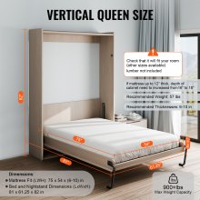 VEVOR Schrankbettfedern Mechanismus Murphy Bett Deluxe vertikal Bettstütze 25kg