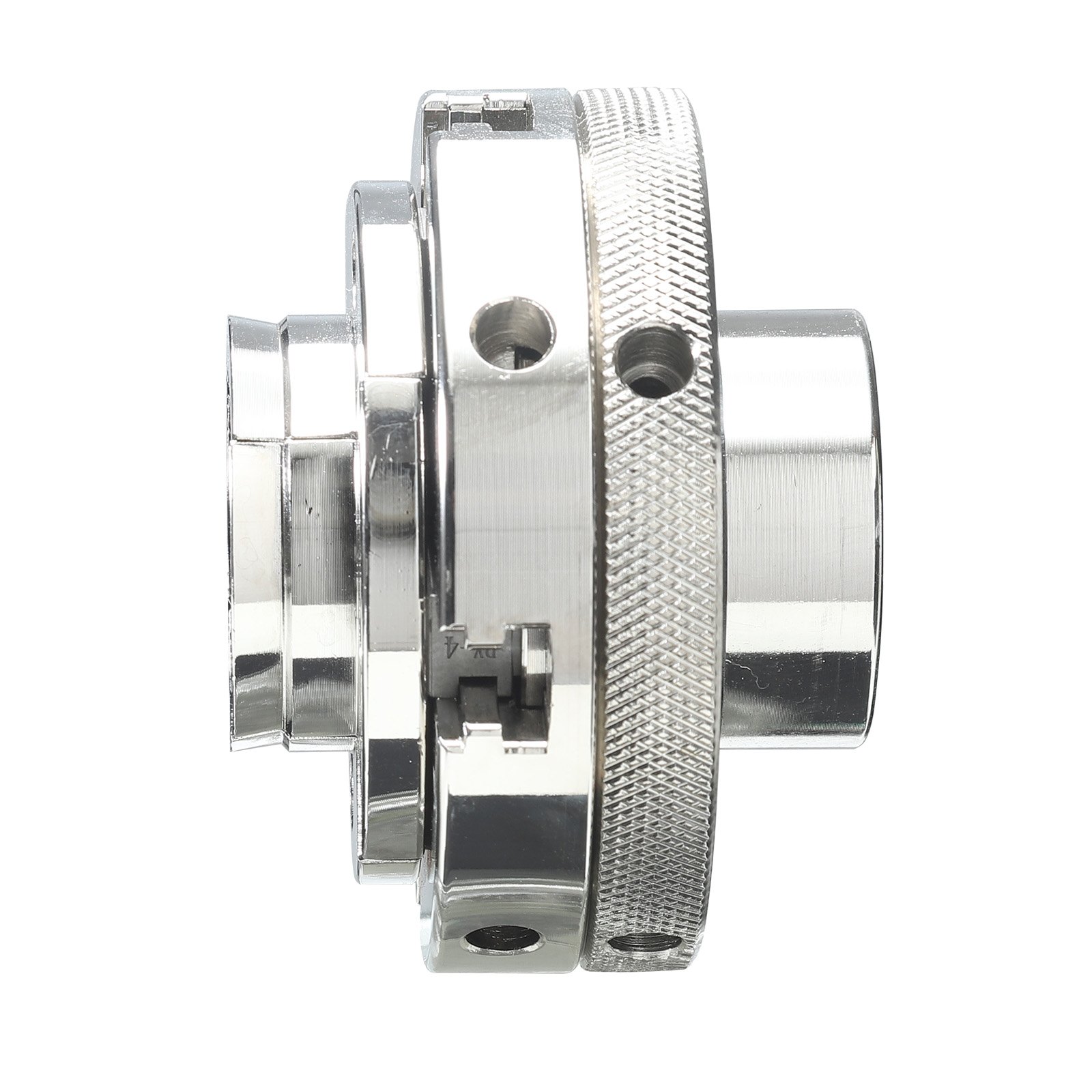 VEVOR 4 Zoll Drechselfutter Zentrierfutter (4 Backen) mit 1 Zoll x 8TPI Gewinde & Adapter, 5-tlg. Spannbacken Set (Stufen/Rund/Stift), Vernickelte Oberfläche mit Tragekoffer für Holzdrehbänke