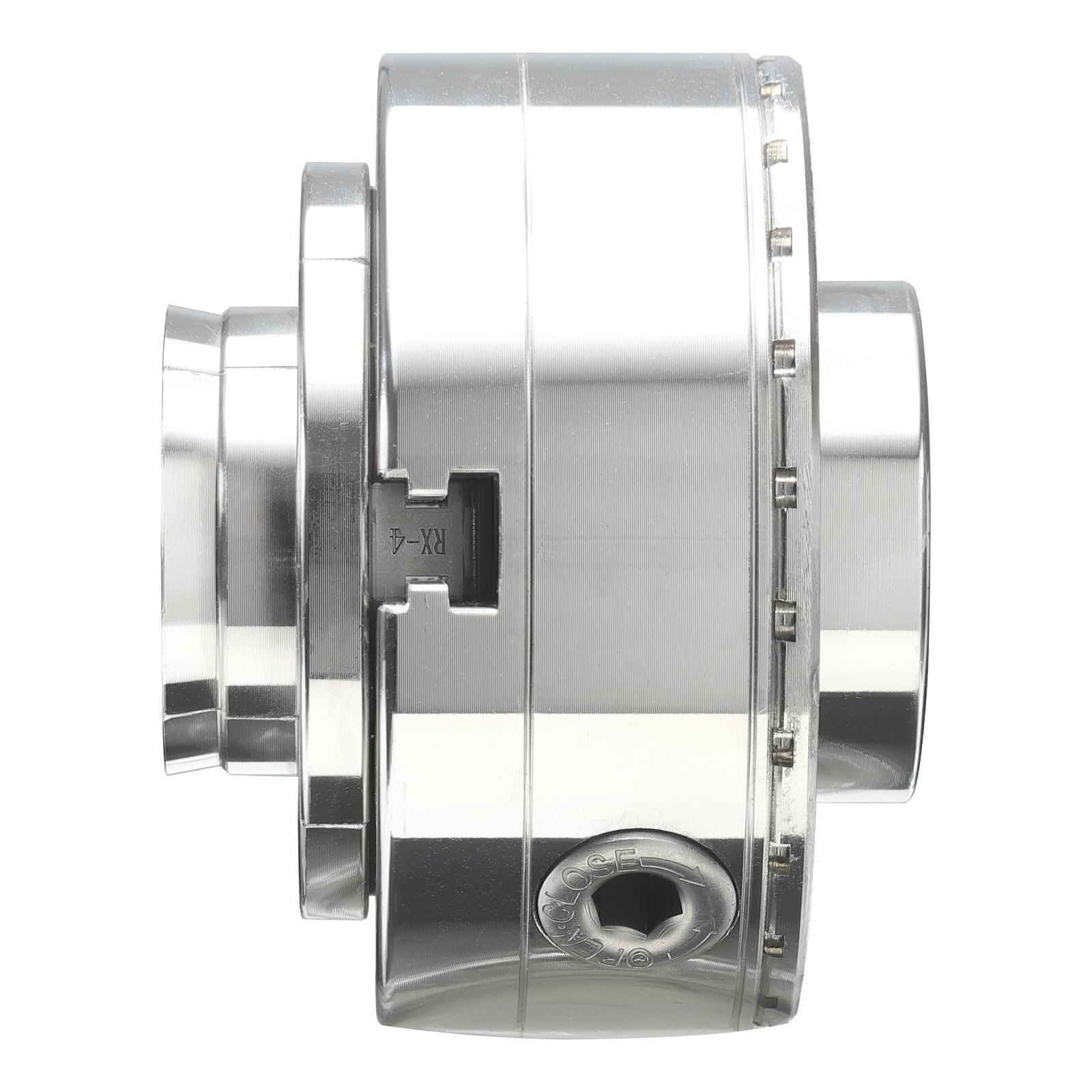 VEVOR 4 Zoll Drechselfutter Zentrierfutter (4 Backen) mit 1 Zoll x 8TPI Gewinde & Adapter, 5-tlg. Spannbacken Set (Rund/Flach/Stufen/Stift), Vernickelte Oberfläche, mit Tragekoffer für Holzdrehbänke