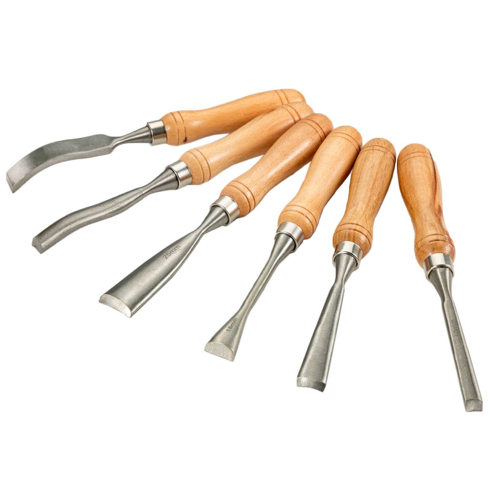 VEVOR Stechbeitel Set 60CRV Holz Schnitzwekzeug 12 Stück Hochgeschwindigkeitsstahl Holzmeißel Set mit Koffer