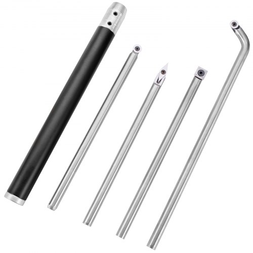 VEVOR Stechbeitel Set 12 mm, Stemmeisen Holz mit Grifflänge 295 mm, Stechbeitel （1+4 ）PCS, Tranchiermesser mit Wellenlänge 250 mm, Beitel Holz für Holzdrehmaschinen