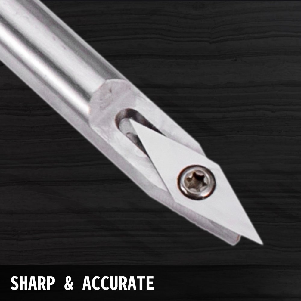 VEVOR Drehmeißel 5 PCS Drechselwerkzeug 12 mm Hartmetall Drehstahl mit Multifunktionale Vollhartmetalleinsatz Cutter, Round Shank Holzbearbeitungswerkzeug mit Holzgriff und Hartmetall 5 Schneider