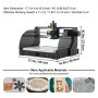 VEVOR Graviermaschine, Drechselbank 3018 Pro mit 10000RPM 3 Achsen GRBL Steuerung, DC 24 V 5 A Holzdrechselbank aus Aluminiumprofil & Bakelit, CNC Engraving Machine Lasergravierer 300 x 180 x 45 mm