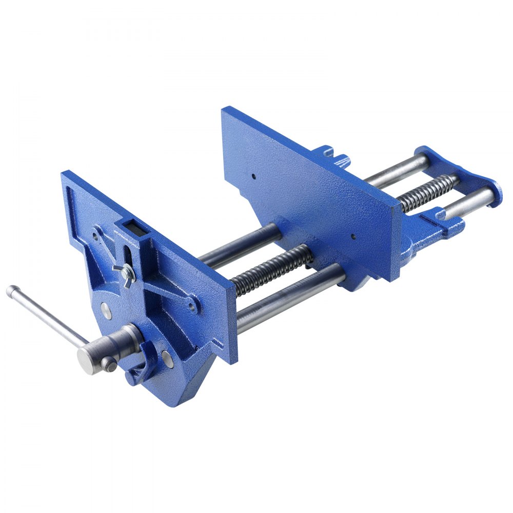 VEVOR Schraubstock für Holzarbeiten 110mm Spanntiefe 335mm Öffnungsbreite Parallelschraubstock aus Gusseisen pulverbeschichtet 11KN Spannkraft Φ15-74mm Spannbereich Ideal für Holzbearbeitungsstudios