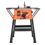 VEVOR Table Saw with Stand, 254 mm, 1800 W Construction Saw, 200 mm Max. Cutting Capacity, 4800 rpm Cutting Speed, with 24-Tooth Saw Blade, Miter Saw for Woodworking and Furniture Making
