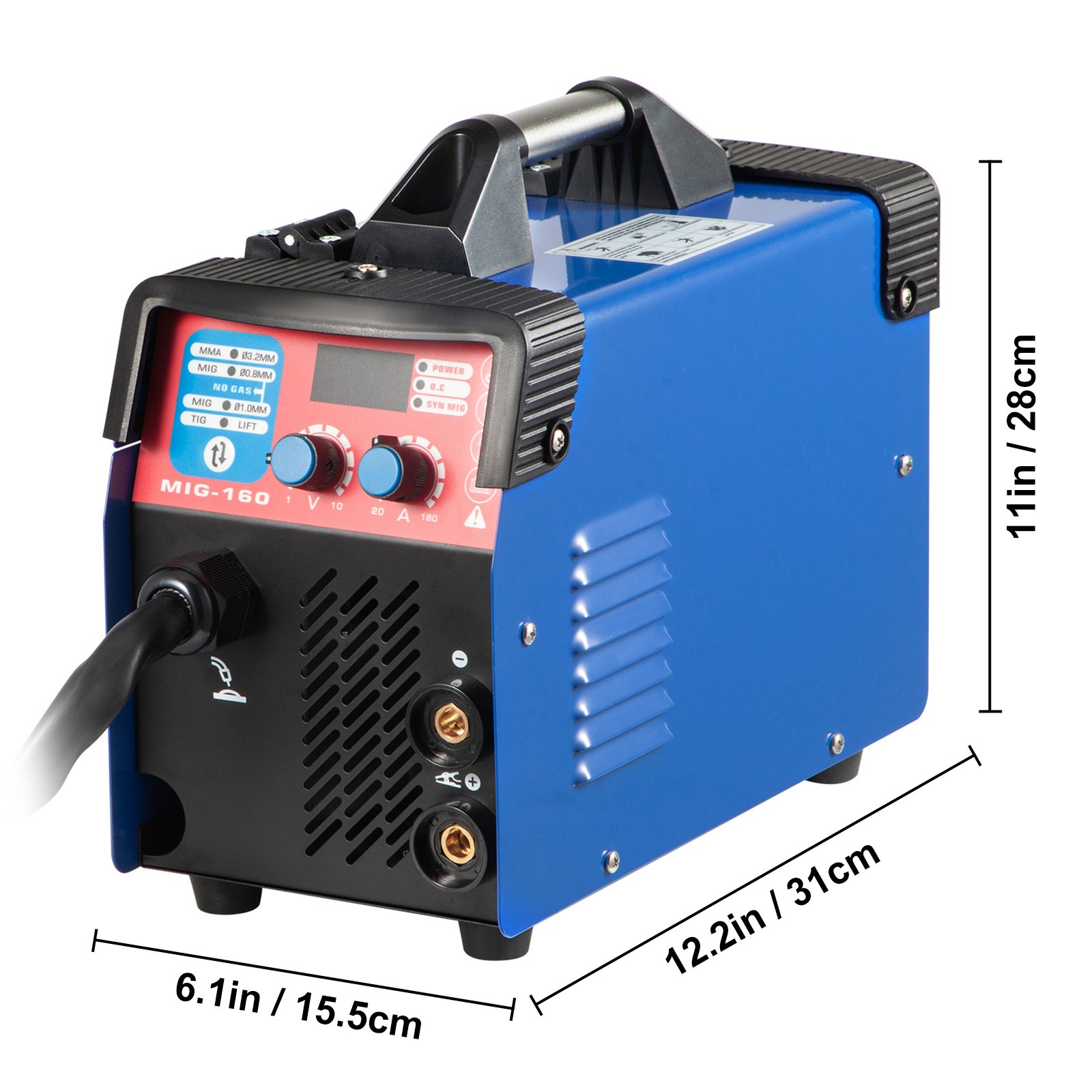 Vevor Mig Wig Mma 3in1 Inverter Schweißgerät Schweißmaschine 40-130a Igbt Ip21s