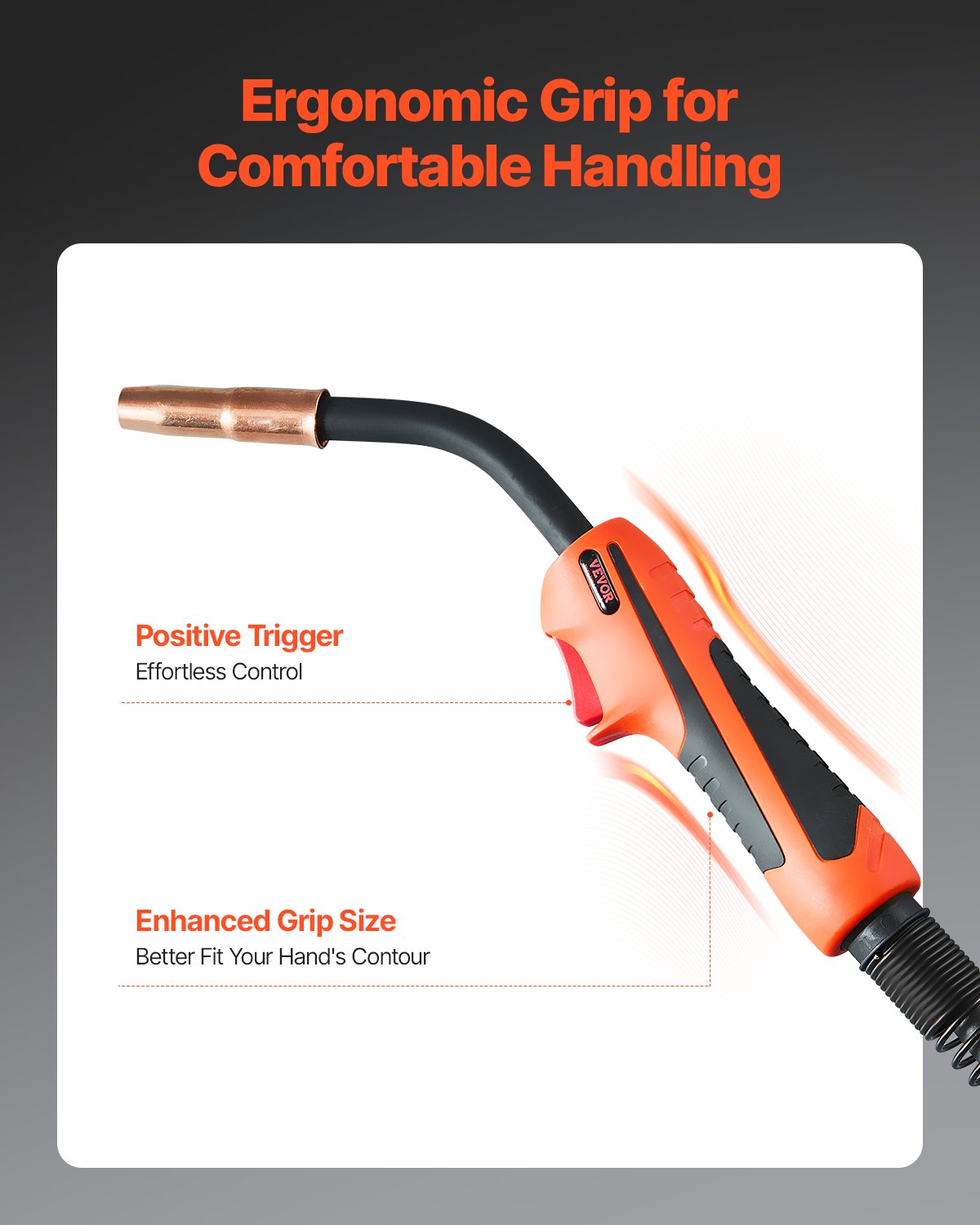 VEVOR 250-A-MIG welding gun with 4.6 m cable, welding torch compatible with LincoIn Power MlG 200, 215, 216, 255 & Wire-Matic 255 welding machines, suitable for 0.0889/0.1143cm welding wires