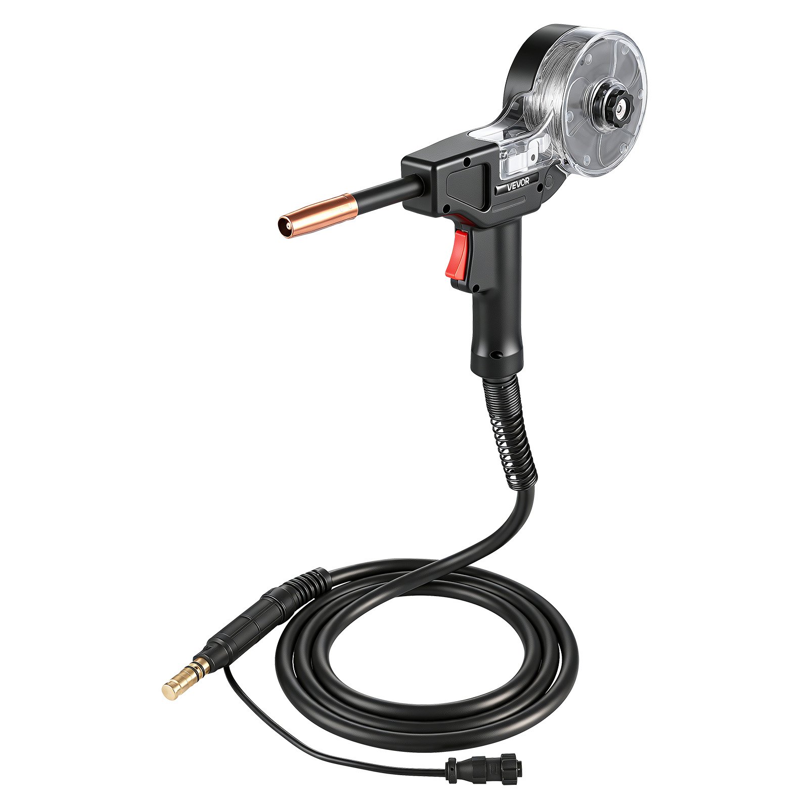 VEVOR 130A MIG Schweißbrenner mit 3m Kabel, MIG Schweißpistole mit 11 Ersatzdüsen & Doppel-V-Naht, Profi-Schweißzubehör Kompatibel mit Lincoln Magnum 100SG K2532-1, Schutzgasschweißgerät für Werkstatt