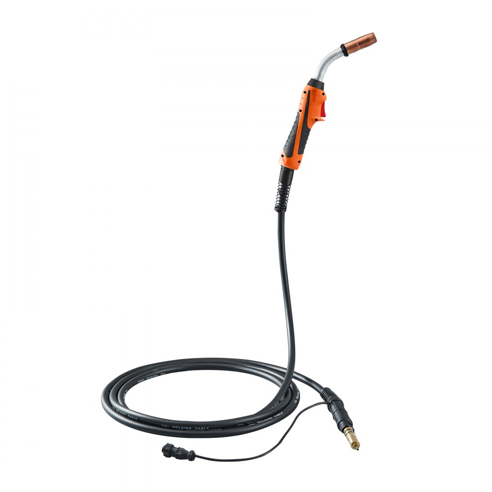 VEVOR 250-A-MIG welding gun with 4.6 m long cable, welding torch compatible with Millermatic 200, 210, 212, 250, 250X, 251, 252 welding machines, suitable for welding wires of 0.0762/0.0889/0.1143 cm