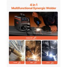 VEVOR MIG Schweißgerät 160A Welder 4-in-1 Schweißmaschine Gas/MIG/MMA/Lift TIG