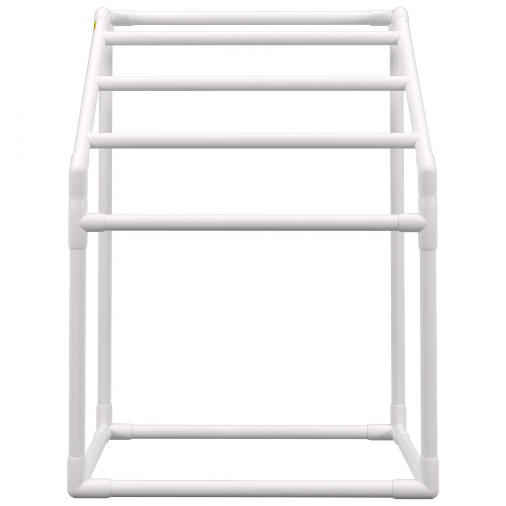 VEVOR Towel Rack with 5 Towel Bars, Freestanding, Spa & Swimming Pool Towel Holder, 94 x 60 x 127 cm, White, Load Capacity 25 kg, PVC Towel Stand with 8 Towel Clips & 1 Hook