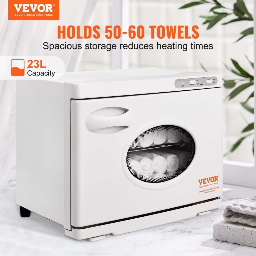 VEVOR 23 L Towel Warmer, Compress Warmer, Towel Heater for 50-60 Towels, Towel Hot Cabinet with UV Lamp, Compress Warmer, Hot Towel Warmer with 360° Heating Function