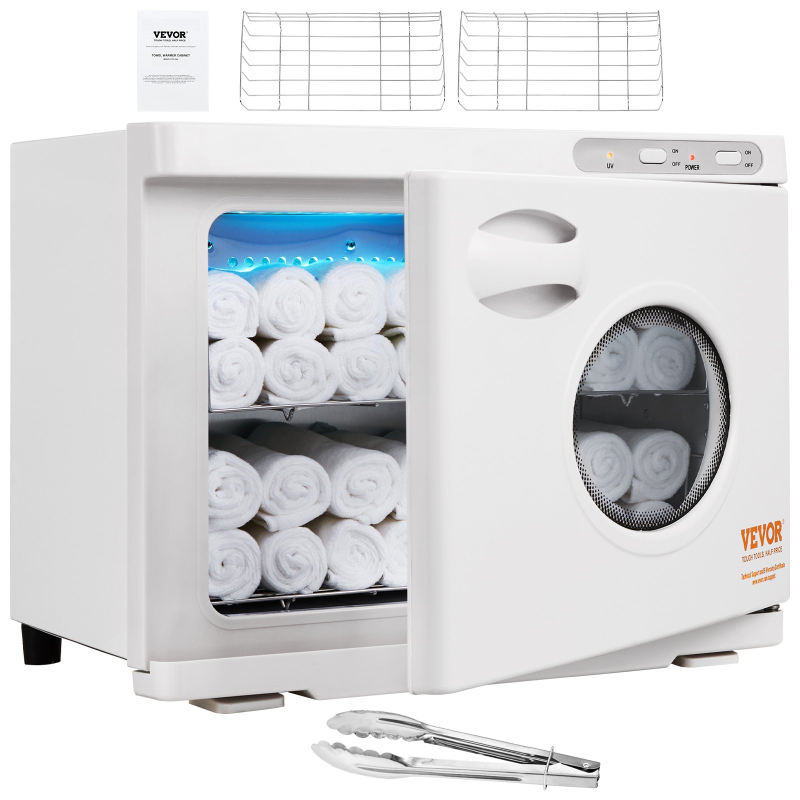VEVOR  23 L Handtuchwärmer Kompressen Towel Handtuch Wärmer 50–60 Handtücher, Handtuch Hot Cabinet Handtuch Hot Cabinet mit UV-Lampe, Kompressenwärmer Heißhandtuchwärmer 360°-Heizfunktion