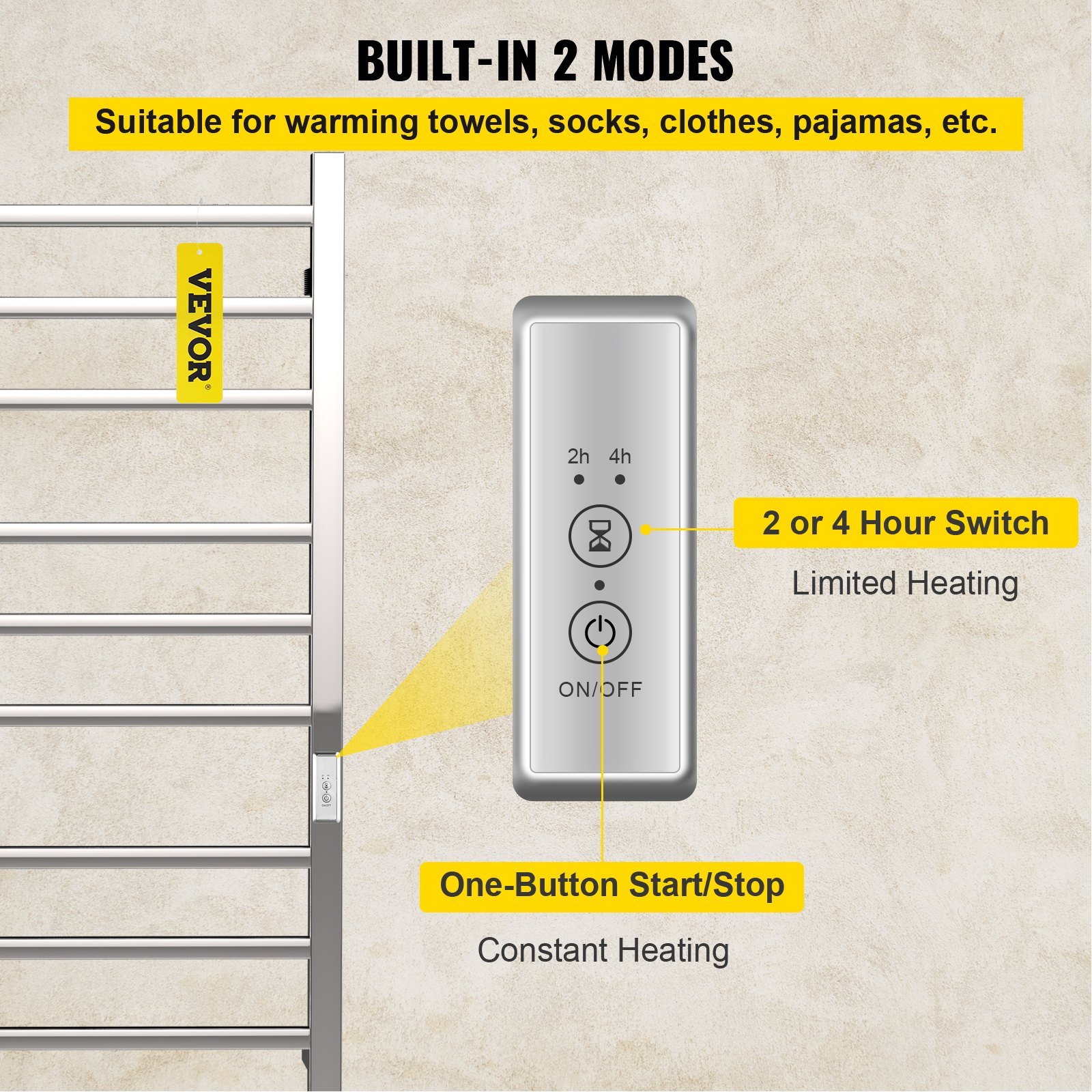 VEVOR Badheizkörper Heizkörper Handtuchheizkörper Handtuchwärmer 860x530x122mm
