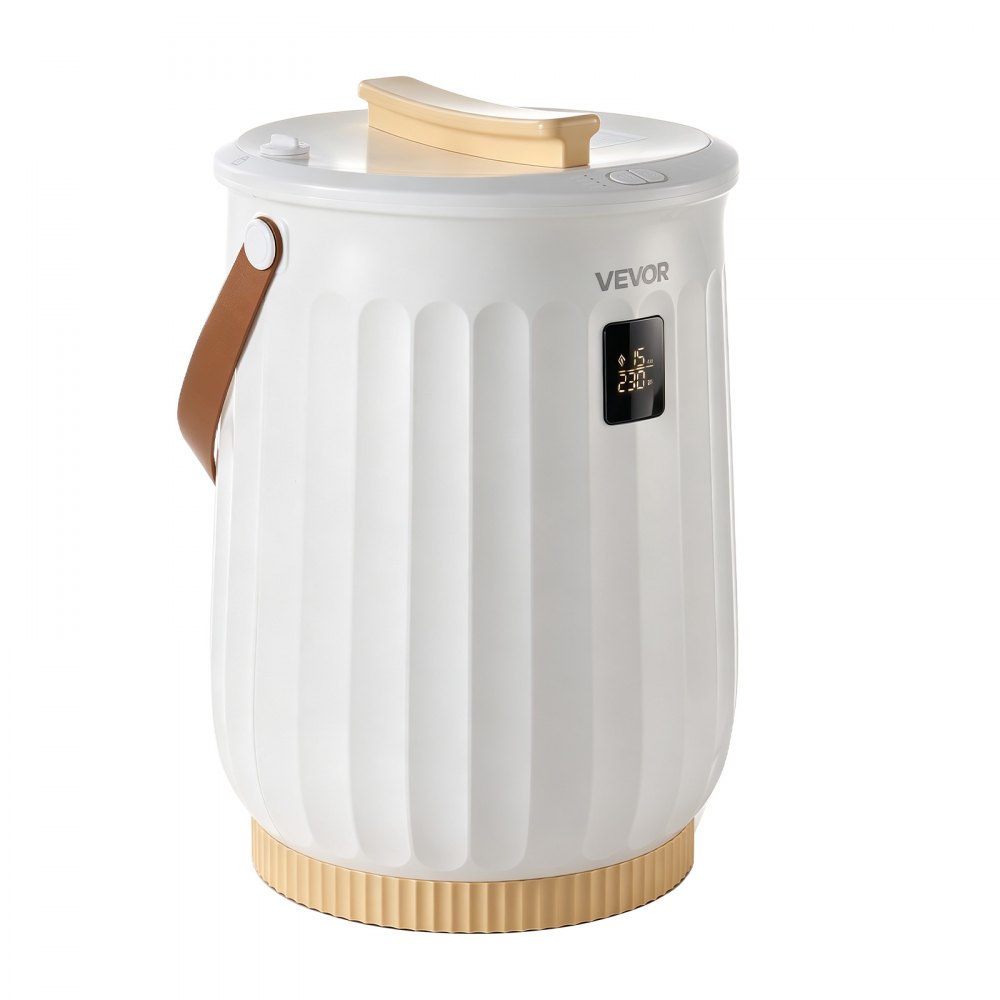 VEVOR Handtuchwärmer Eimer 20 L Heißtuchdampfer Wärmegerät Handtuchheizung, für Handtücher Decken Bademäntel, 4-fach einstellbarer Timer, Holzgriff, Automatische Abschaltung, Eingebaute Aromabox, Weiß