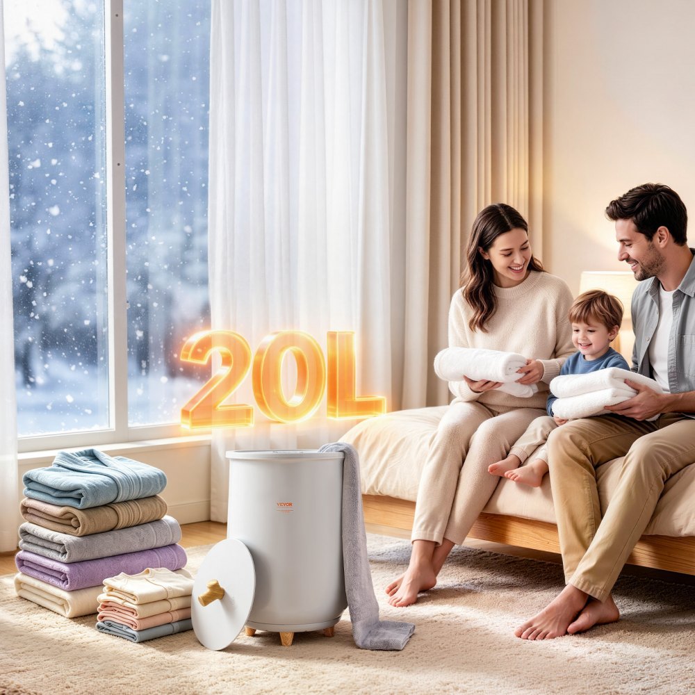 VEVOR Handtuchwärmer Eimer Wärmegerät 20 L mit LED-Licht & automatische Abschaltung & Temperatureinstellung, Towel Warmer für Spa Badezimmer Waschküche Grau, zum Erwärmen von Handtüchern