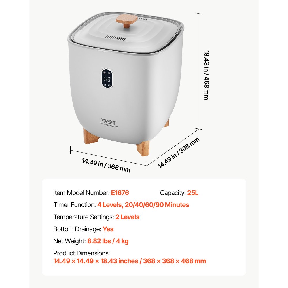 VEVOR Handtuchwärmer Eimer Wärmegerät 25 L mit LED-Anzeige & Einstellung (Timer & Temperatur) & automatischer Abschaltung, Towel Warmer für Badezimmer Waschküche, zum Erwärmen von Handtüchern