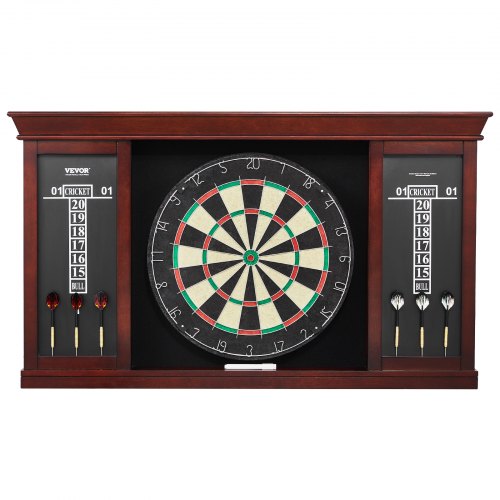 VEVOR Dartboard spielbereites Paket, Dartboard-Schrankset in offizieller Größe, Dartscheibe 45 x 3,8 cm, Dartschrank mit Stahlspitze, komplett mit sämtlichem Zubehör, für Cricket-Spiele
