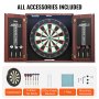 VEVOR Dartschrank Set Offizielle Größe Dartscheibe MDF Darts 45x3,8cm LED