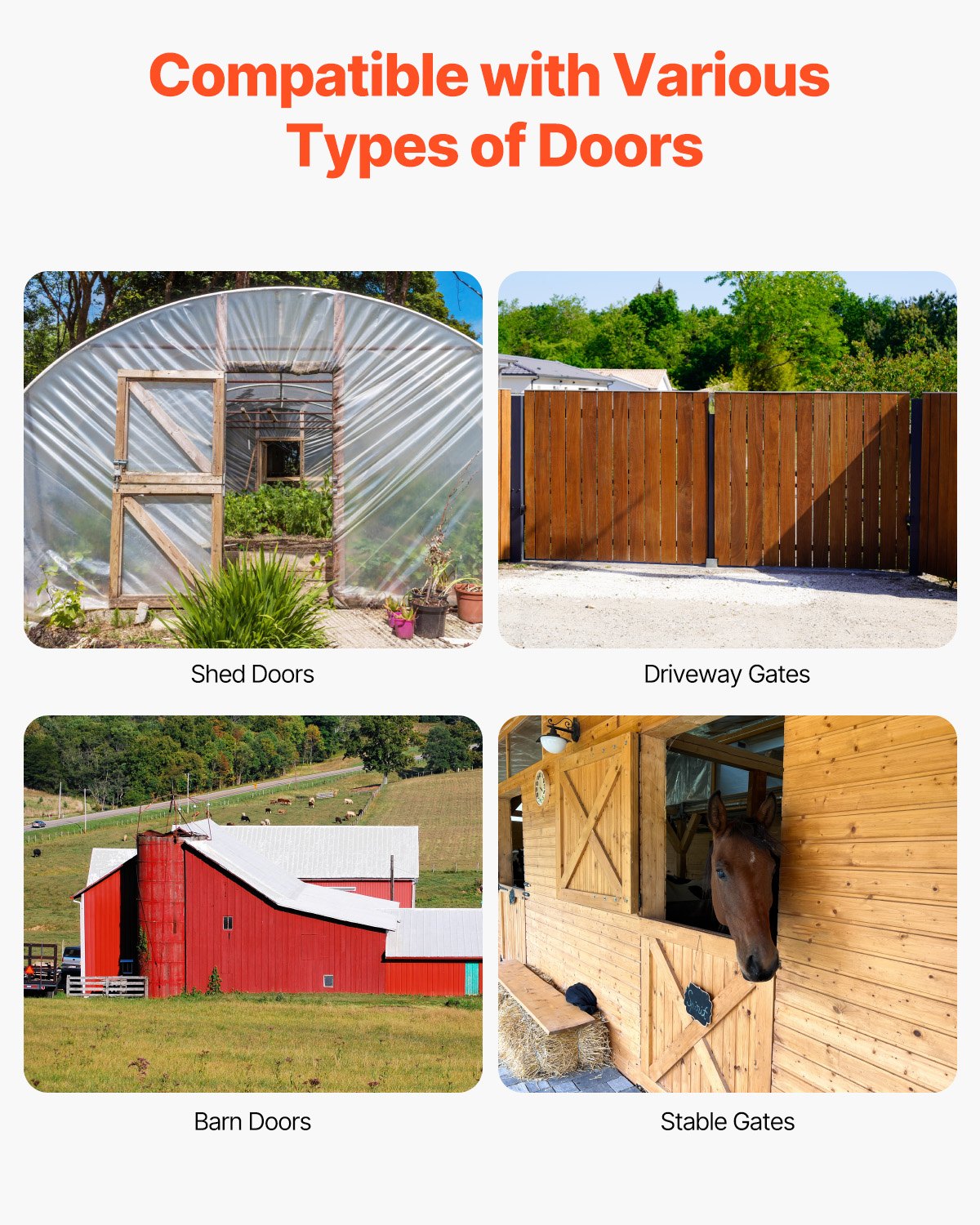 VEVOR Eckstrebenhalterung für Tore, Anti-Durchhang Beschlagsatz aus Eisen für Torrahmen, Tor-Eckstrebe mit Riegelschlossseil & Schraube, für Schuppentüren Einfahrtstore Holzfenster, Schwarz