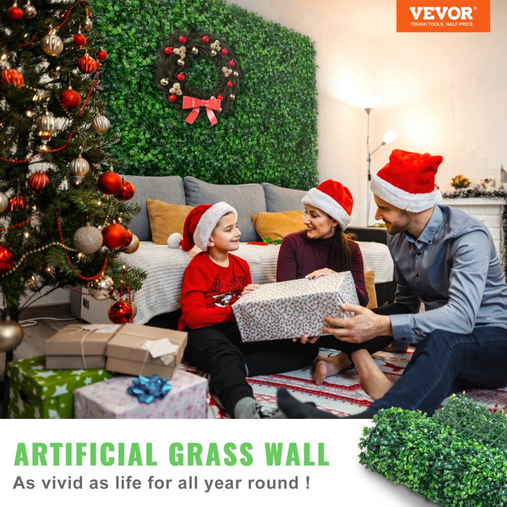 VEVOR 6 PIECES 20 x 20 Artificial Boxwood Panels Boxwood Hedge Wall Panels Artificial Grass Background Wall Green Grass Wall 4.1 cm Privacy Screen Hedge Protection UV Protected MLCZWQ6PC20X20001V0 20x20Inch