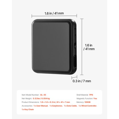 32GB Mini Diktiergerät Mit Magnet - 1536kpbs Aufnahmequalität, 20h Laufzeit