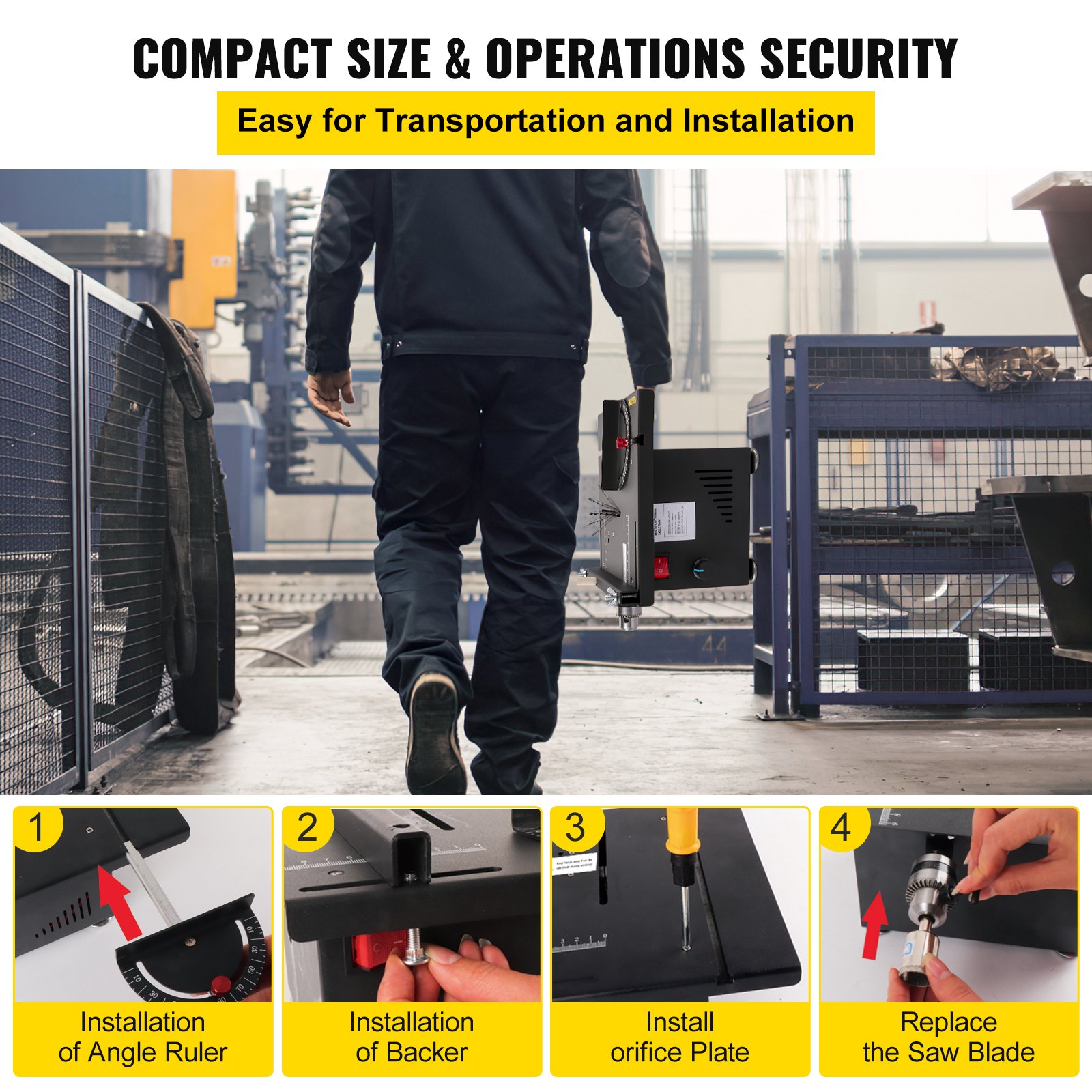 VEVOR Mini Tischkreissäge 10000 U/min Multifunktionale Säge 150 W, Max. Schnitttiefe 33 mm, Winkel Schneiden 90 Grad Stufenlose Drehzahlregelung, Sägeblattanhebefunktion, Sägeblatt 110 mm, 5,6 kg