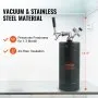 VEVOR Bierzapfanlage Mini Bierfass Bierbraugerät 4 L, Tragbares Druckfass-Set Mini Edelstahl Fass Bier Growler System mit Einstellbarem Hahn 27 ℃, Fassbier Hausbrauerei Frisch und Kohlensäurehaltig