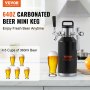 VEVOR Bierzapfanlage Mini Bierfass Bierbraugerät 1,89 L, Tragbares Druckfass-Set Doppellagige Edelstahlschicht Growler System Einstellbarer Hahn 27 ℃, Fassbier Hausbrauerei Frisch & Kohlensäurehaltig