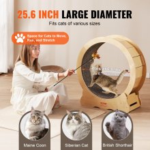 VEVOR Katzenlaufrad 750x320x800mm Laufrad Katzen aus Birken-& Pappelsperrholz Katzenrad Geräuscharm Abnehmbare Innenmatte Cat Wheel Geeignet für Katzen mit einem Gewicht von 2,72 bis 3,63kg