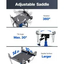 VEVOR Getriebeheber Motorheber 500 kg, Motorblock Getriebe Heber 85-170cm Hubbereich, 2-Stufen Faulenzer Hydraulischer Wagenheber Kfz Heber Motorblock Motorheber Autowerkstätten Autogetrieben, Blau