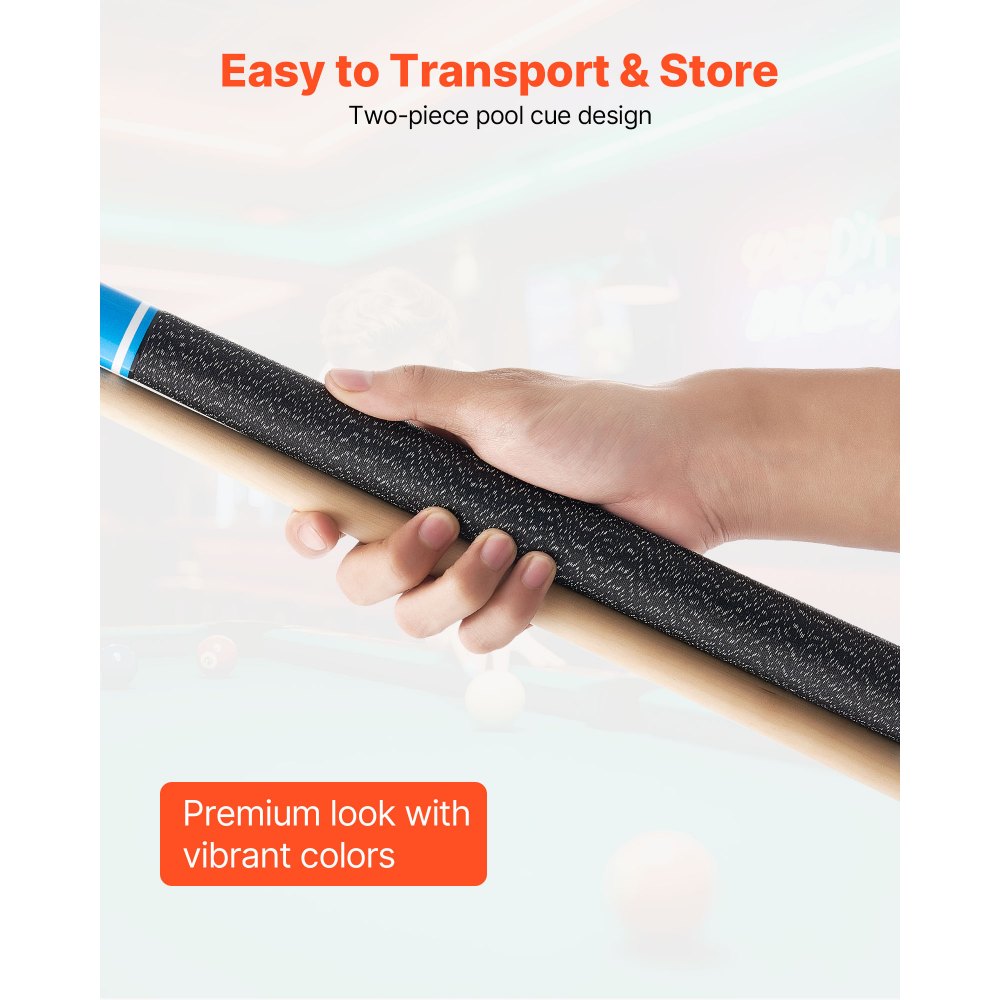 VEVOR Billardqueue 4 Stk. (1473,2 mm / 510/538/566/595 g) aus kanadischem Ahornholz mit ABS-Verbindungsring, Billardstock geeignet für Bar Zuhause Büro Amerikanisches 9-Ball-Spiel, pool cue