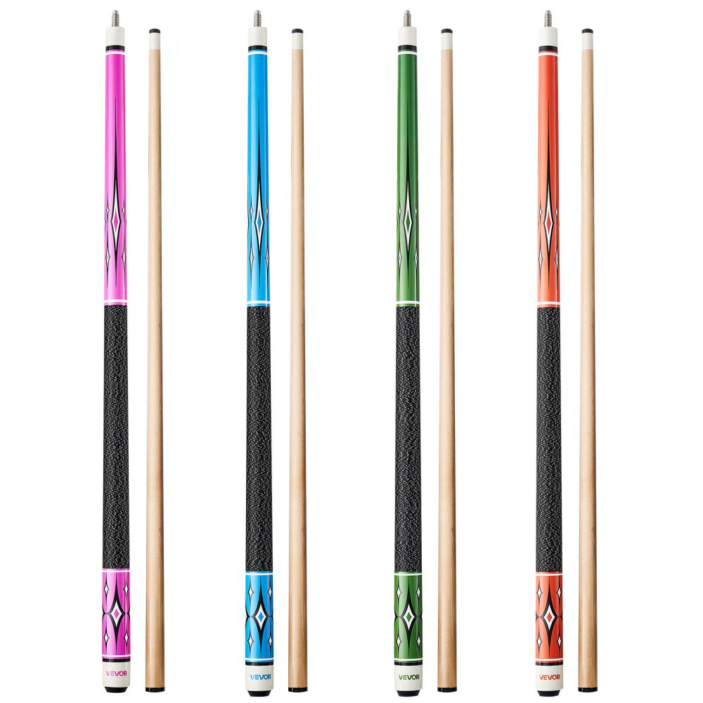 VEVOR Billardqueue 4 Stk. (1473,2 mm / 510/538/566/595 g) aus kanadischem Ahornholz mit ABS-Verbindungsring, Billardstock geeignet für Bar Zuhause Büro Amerikanisches 9-Ball-Spiel, pool cue