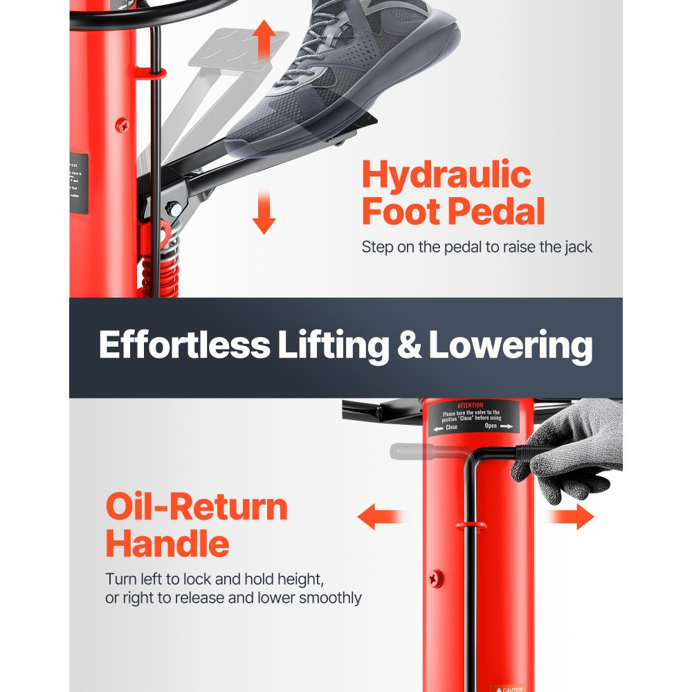 VEVOR Transmission Jack Engine Hoist 750 kg, Engine Block Transmission Jack 85-170 cm Lifting Range, 2-Stage Lazybones Hydraulic Car Jack, Car Engine Block Jack, Car Workshop, Car Transmissions, Red