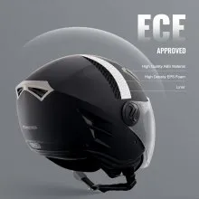 VEVOR 3/4 MOTORRAD-HELM Motorradhelm, Größe L 59-60cm, Helm aus ABS, Ece-geprüft, komfortabler Motocross-Helm, geeignet für Jugendliche und Erwachsene, schwarz